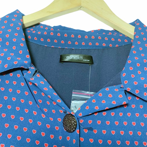 π 2/$20 NWOT eShakti Custom Heart Print Flowy Calf Length Dress 3X - Picture 3 of 9